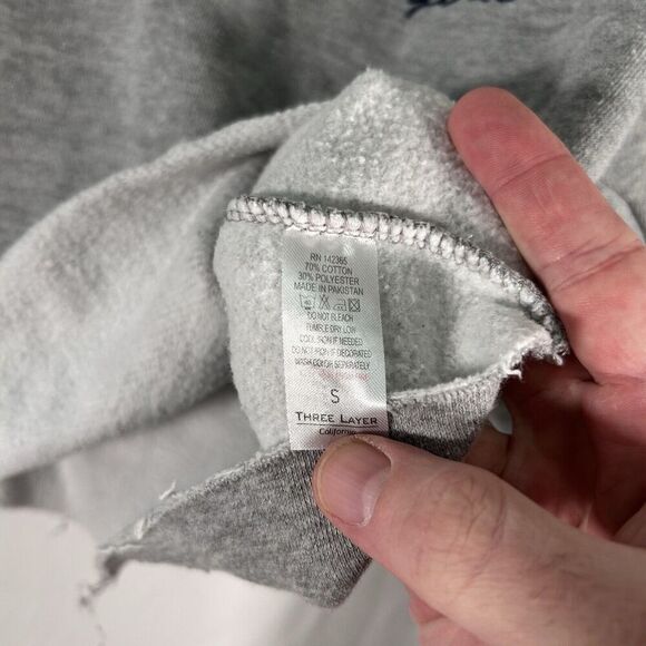 John Galt New York Sweater Women's Small Grey Cropped Long Sleeve Crew Neck - Picture 6 of 7